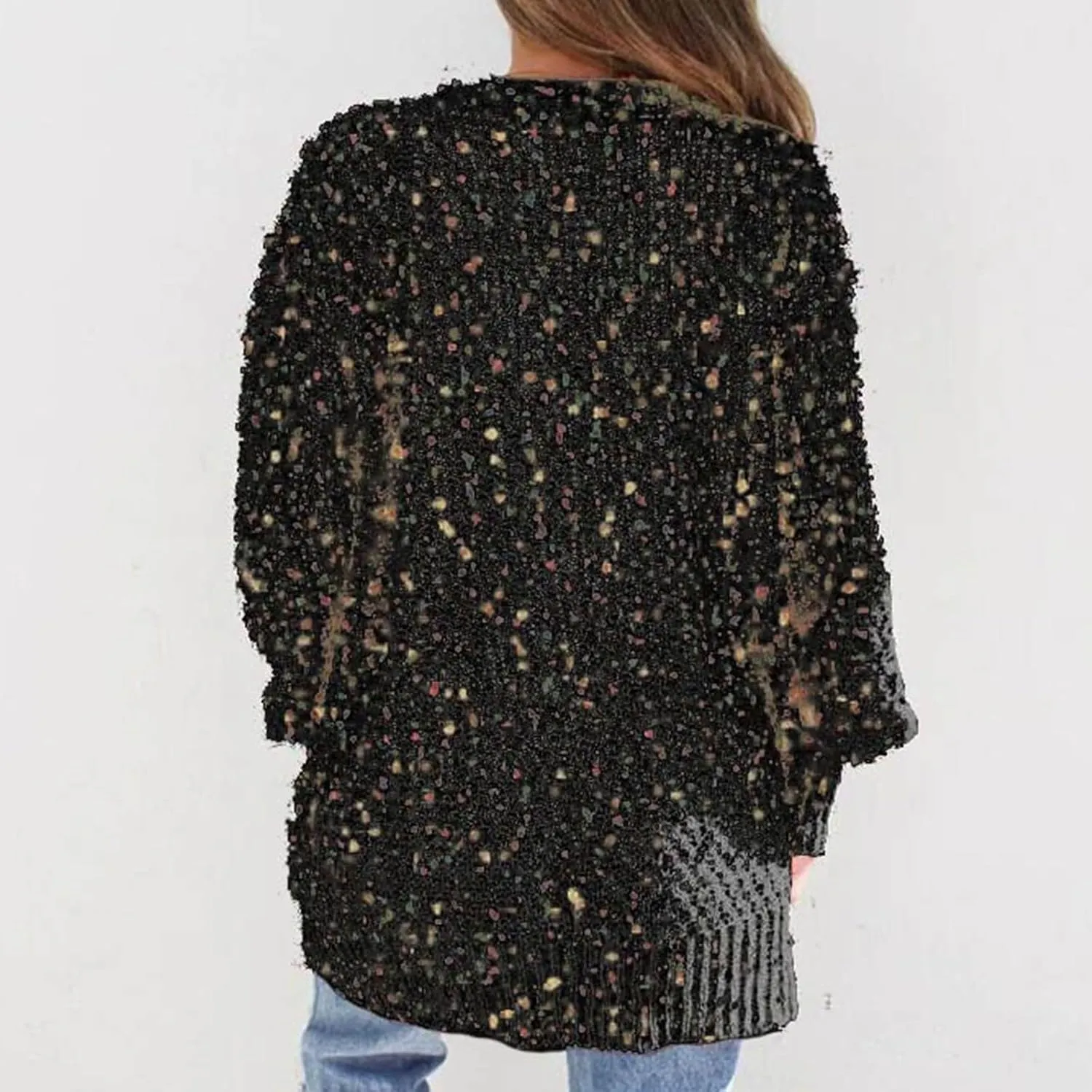 2024 Chunky Cardigan For Women Casual Loose Knitted Open Front Cardigans Fashion Trendy Long Sleeve Sweater Cardigan