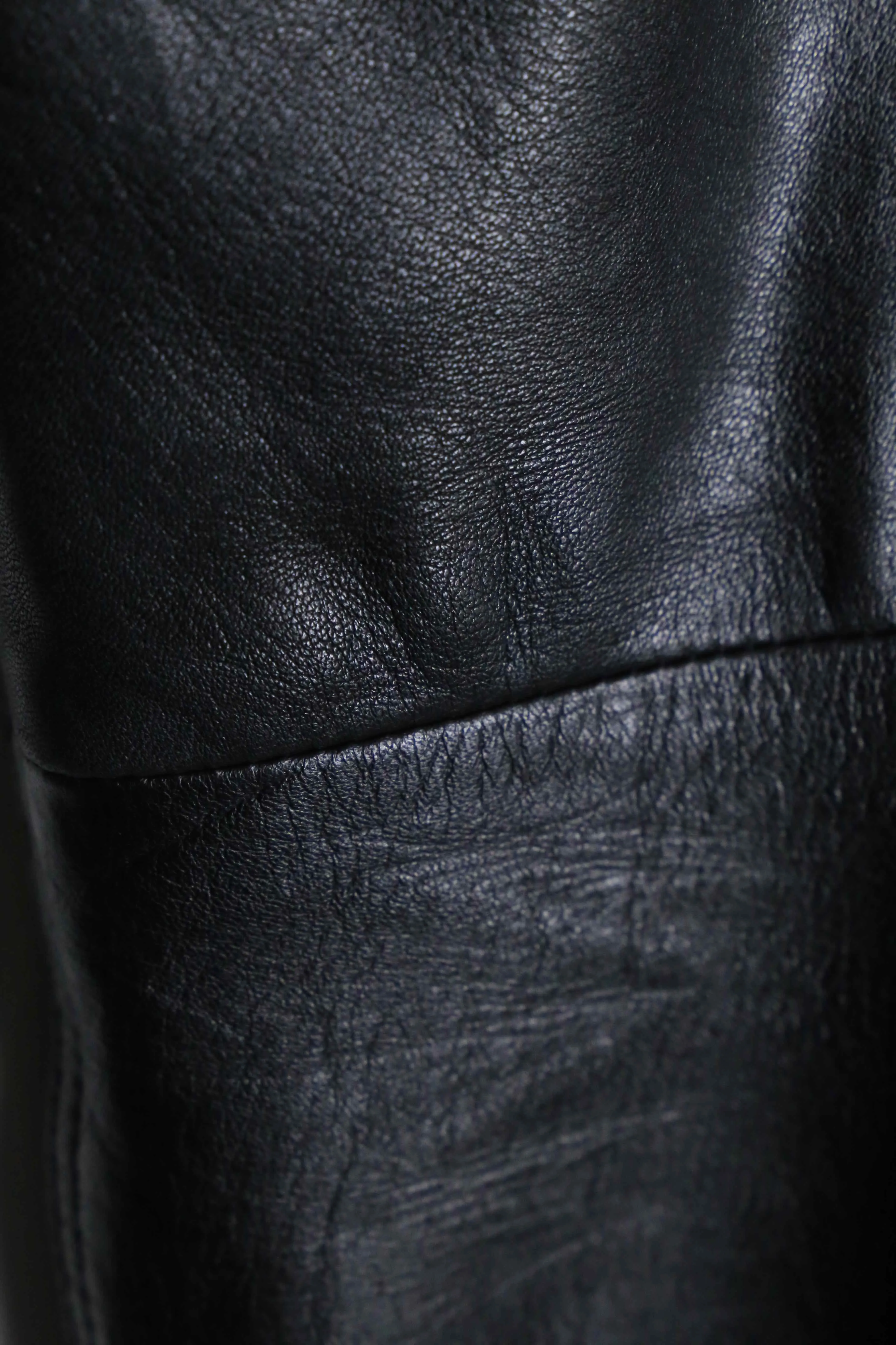 black color straight silhouette leather pants