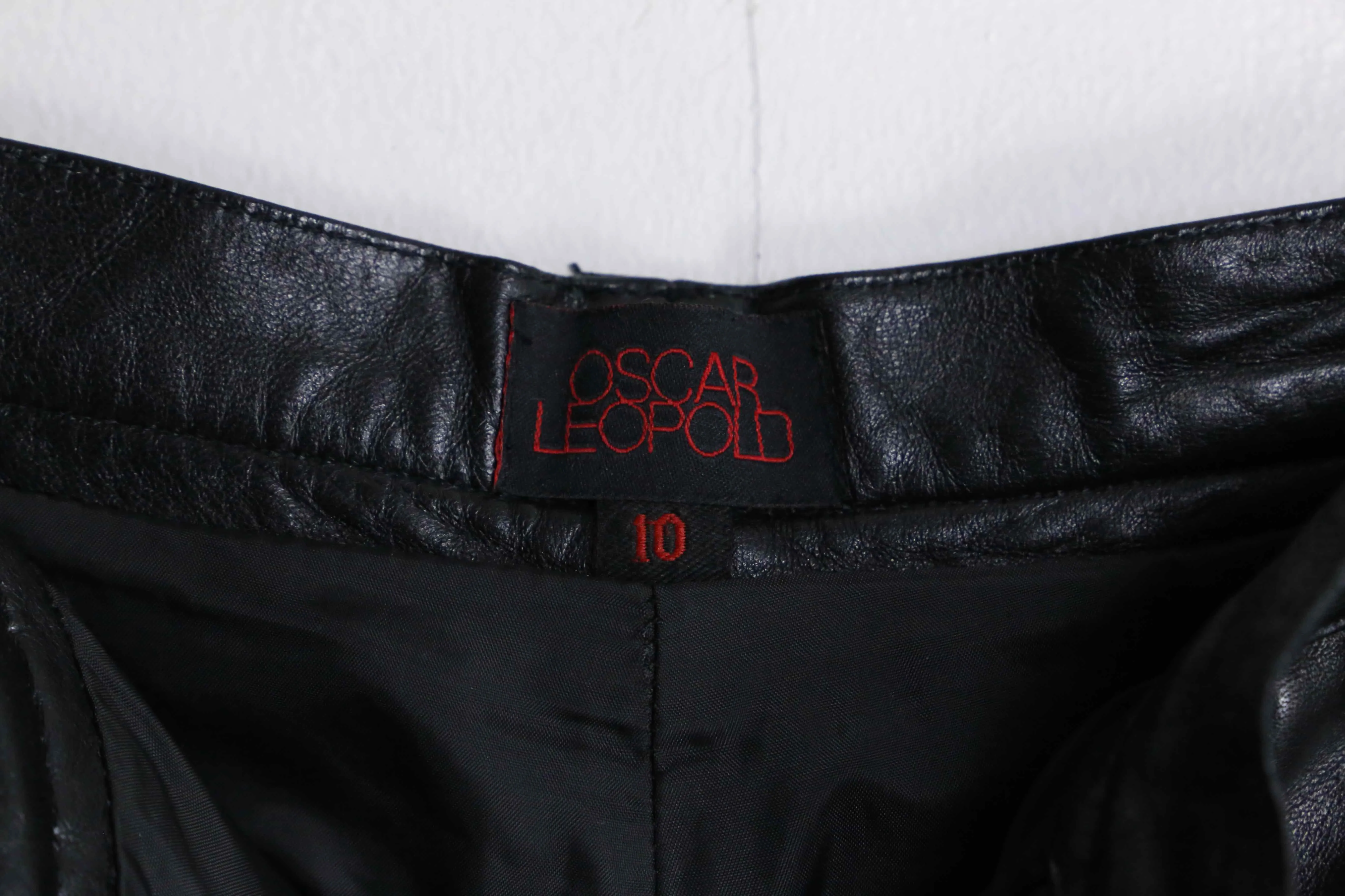 black color straight silhouette leather pants