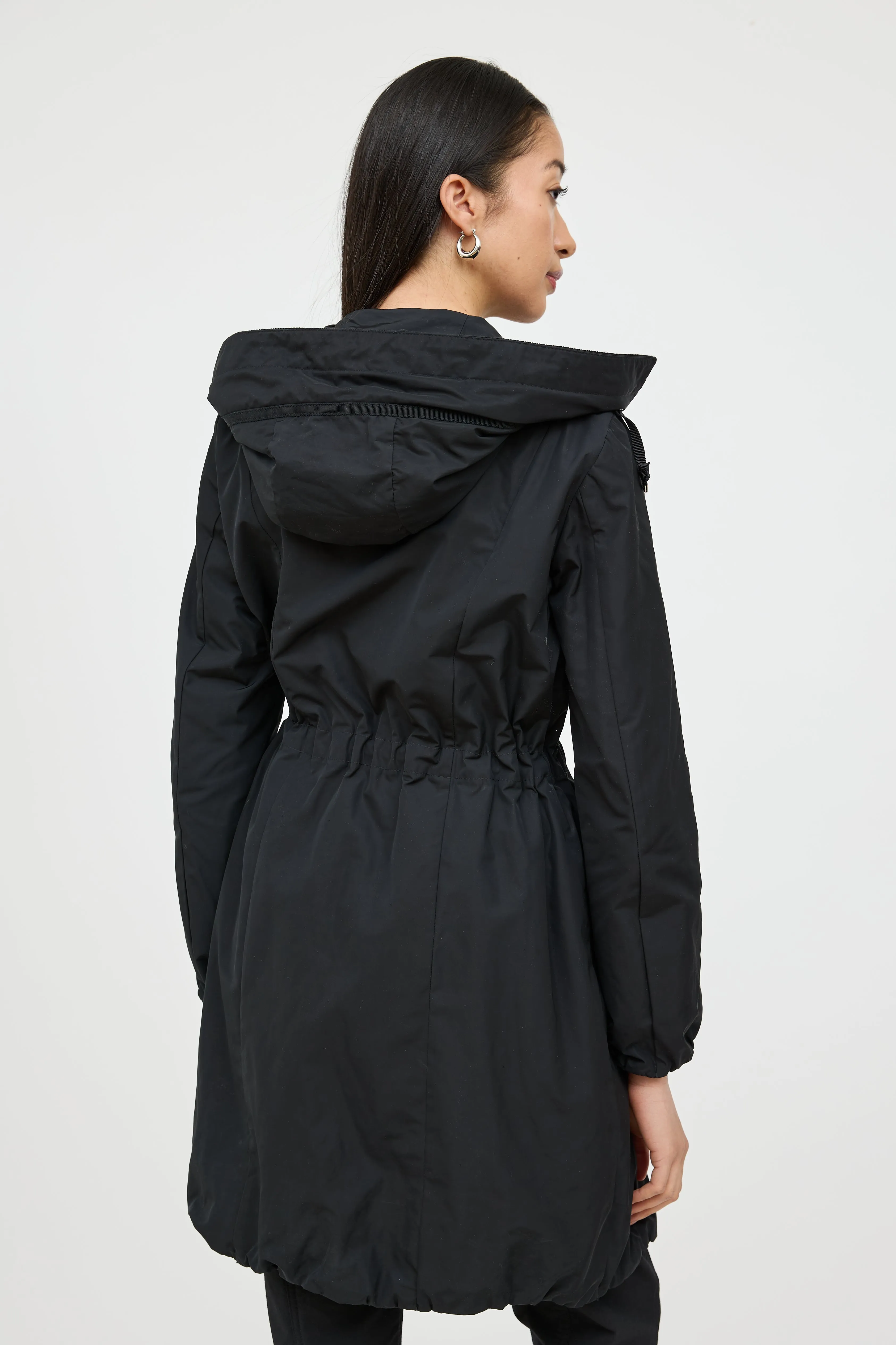 Black Neombre Hooded Nylon Coat