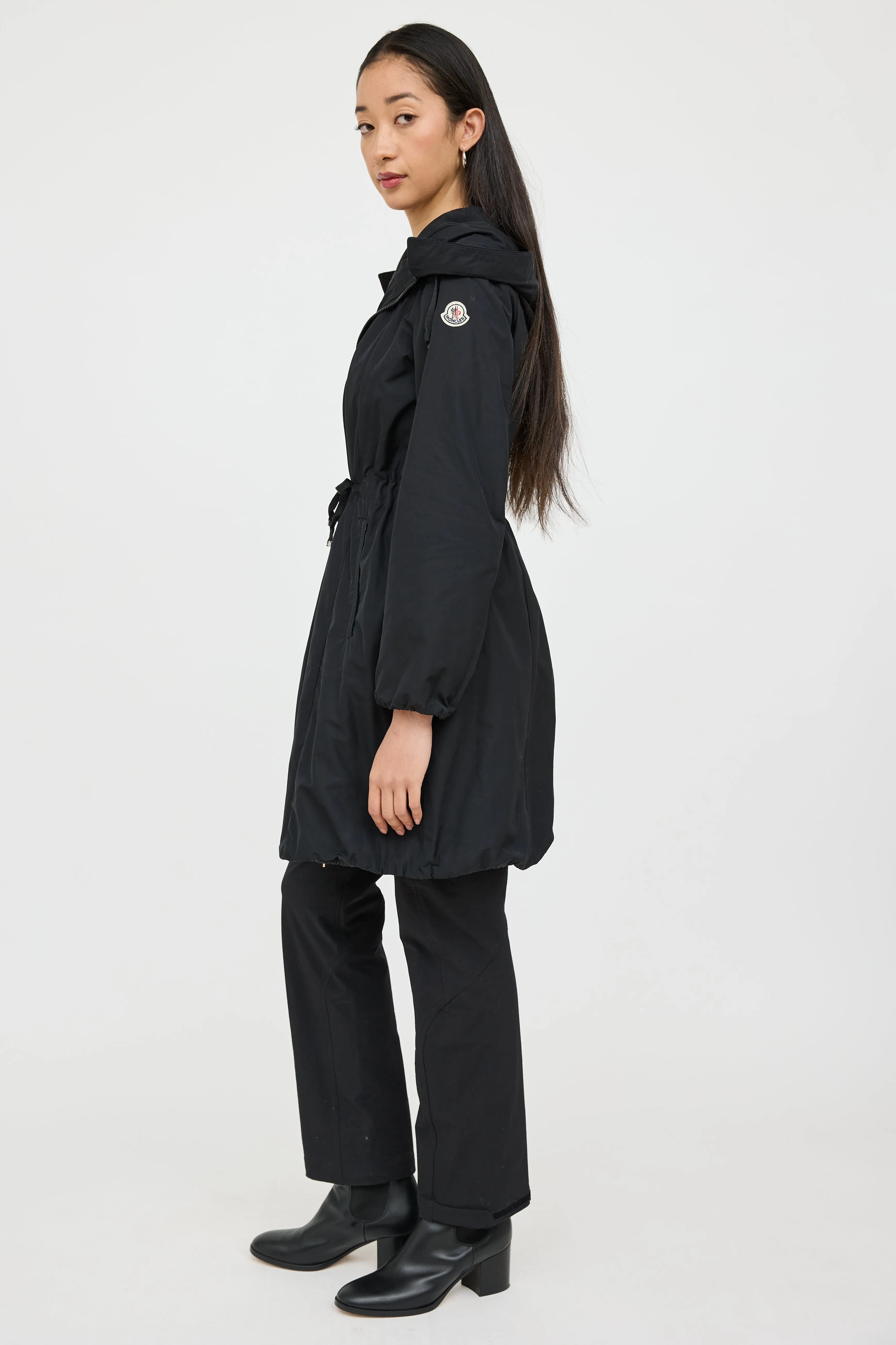 Black Neombre Hooded Nylon Coat