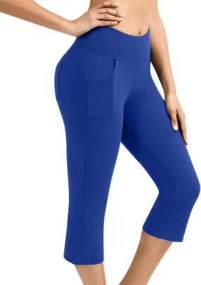 Ceboyel Women High Waist Capri Yoga Pants Soft Workout Sweatpants Causal Lounge Crop Pants Comfy Active Jogger 2023