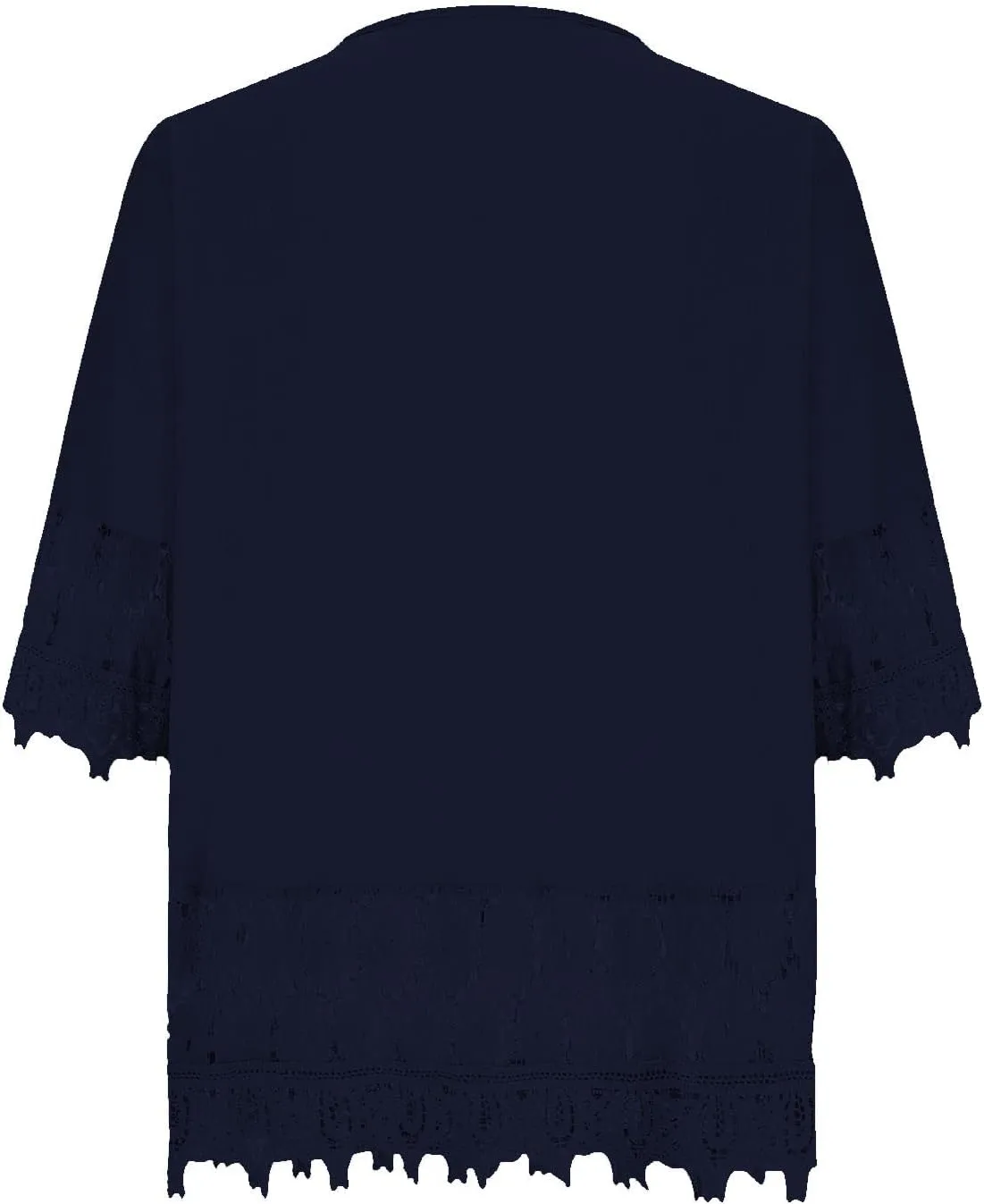 Cotton Linen Shirts for Women Lace Crochet Floral Embroidery Flowy Tops 3/4 Sleeve Blouse Loose Boho Peasant T-Shirt