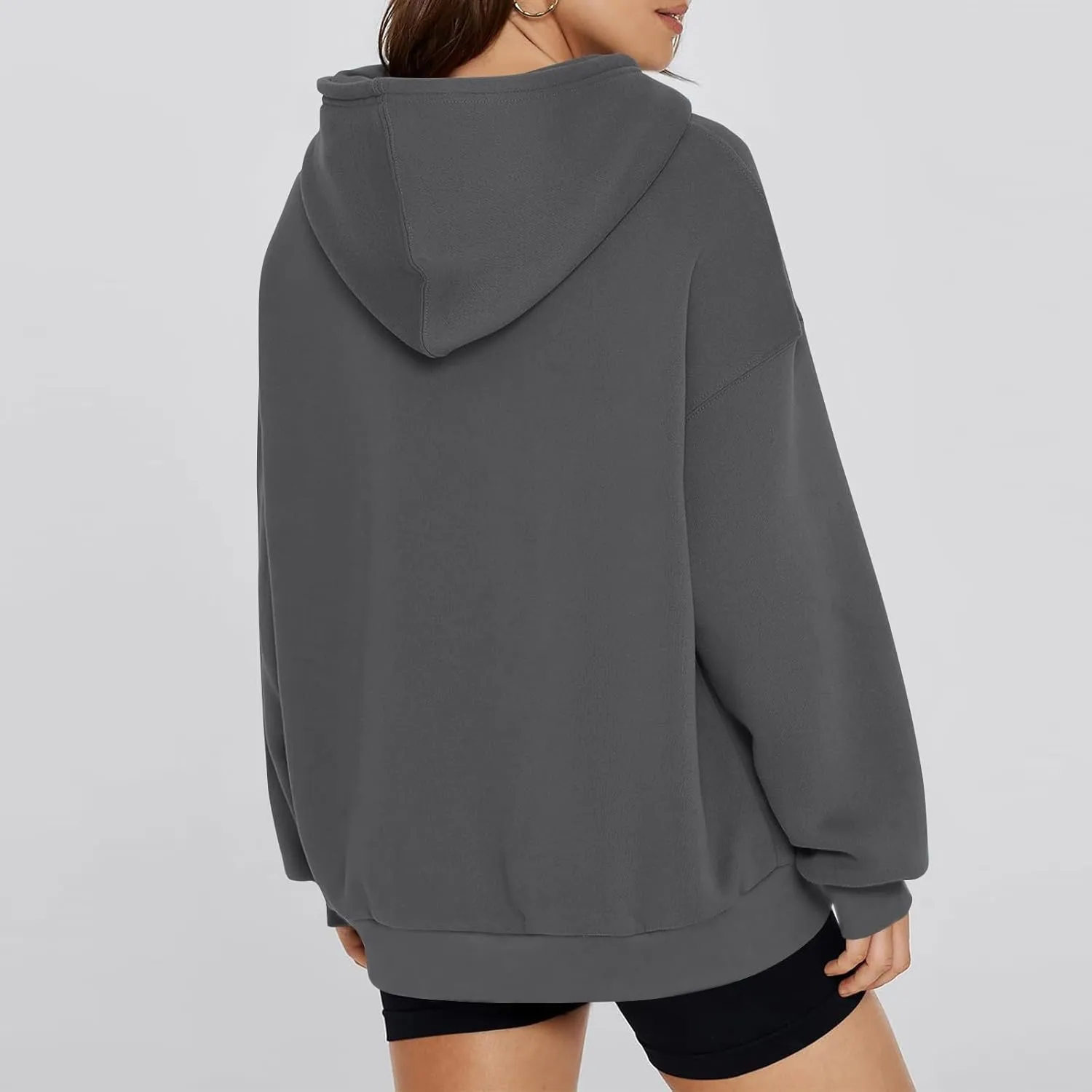 Hoodies For Women Oversized Solid Color Sweatshirt Casual Long Sleeve Pullover Tops With Pocket