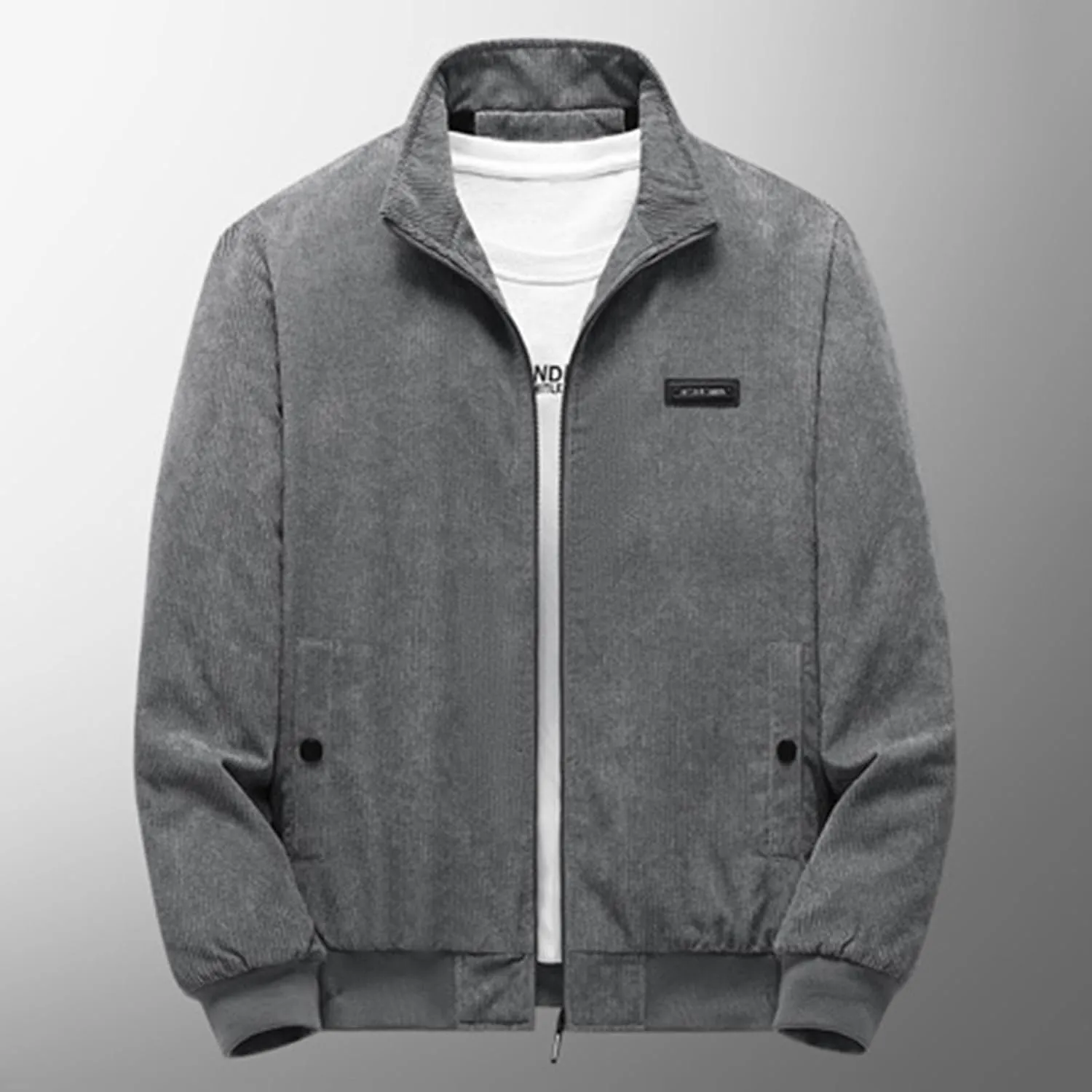 Men's Winter Fleece Jacket Warm Corduroy Sherpa Lined Trucker Coat Heavy Duty Stand Collar Full-Zip Bomber Jacket
