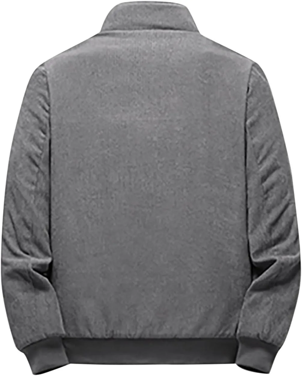 Men's Winter Fleece Jacket Warm Corduroy Sherpa Lined Trucker Coat Heavy Duty Stand Collar Full-Zip Bomber Jacket