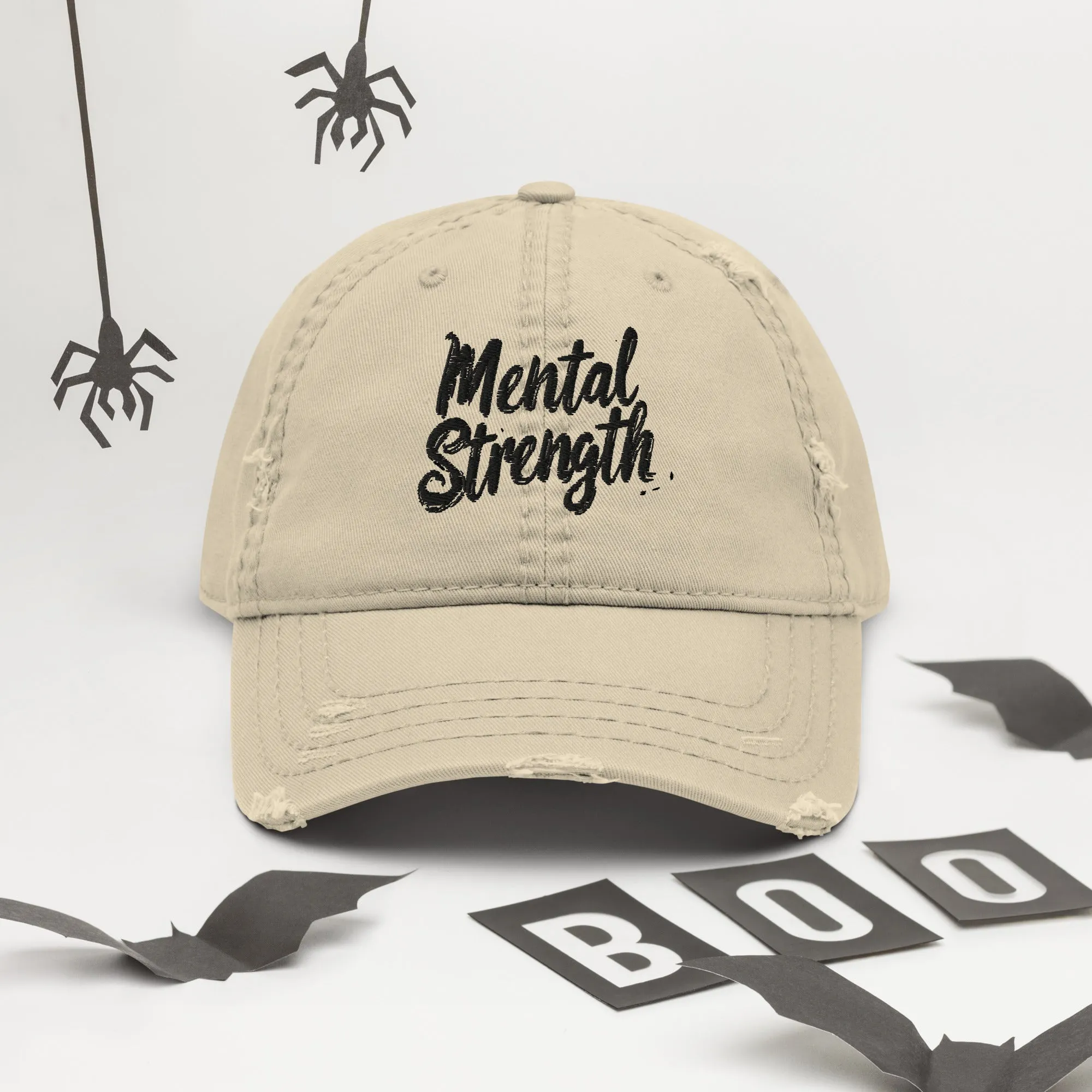 Mental Strength Unshakable Distressed Dad Hat