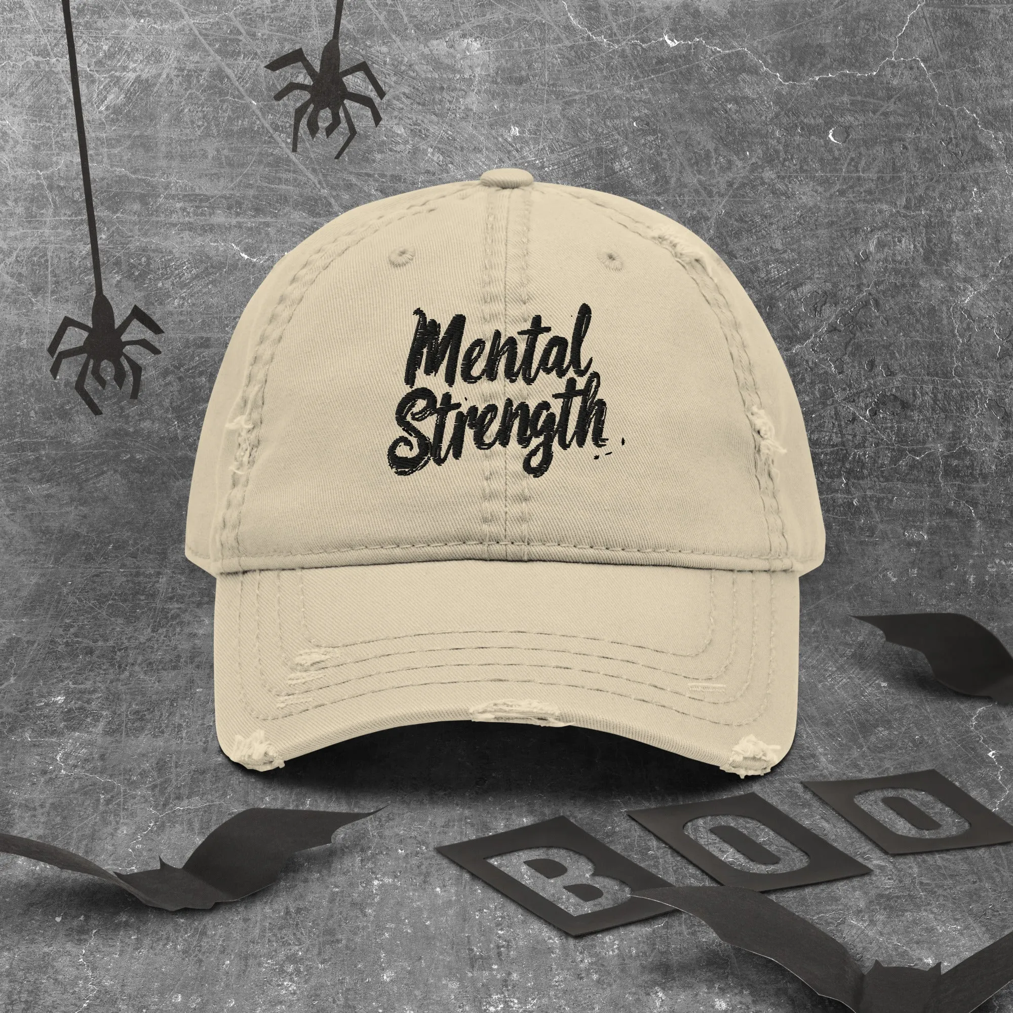 Mental Strength Unshakable Distressed Dad Hat