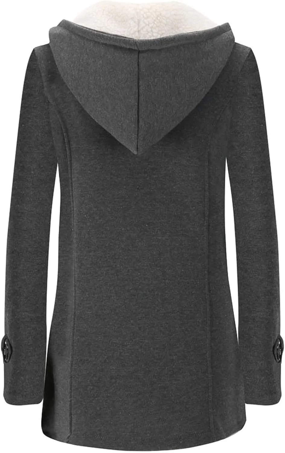 NBXNZWF Womens Sherpa Lined Coats Horn Button Long Sleeve Zip Up Outerwear Winter Fuzzy Soft Warm Thicken Jacket with Hood