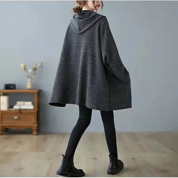 New black coats Loose fitting hooded women outwear thick