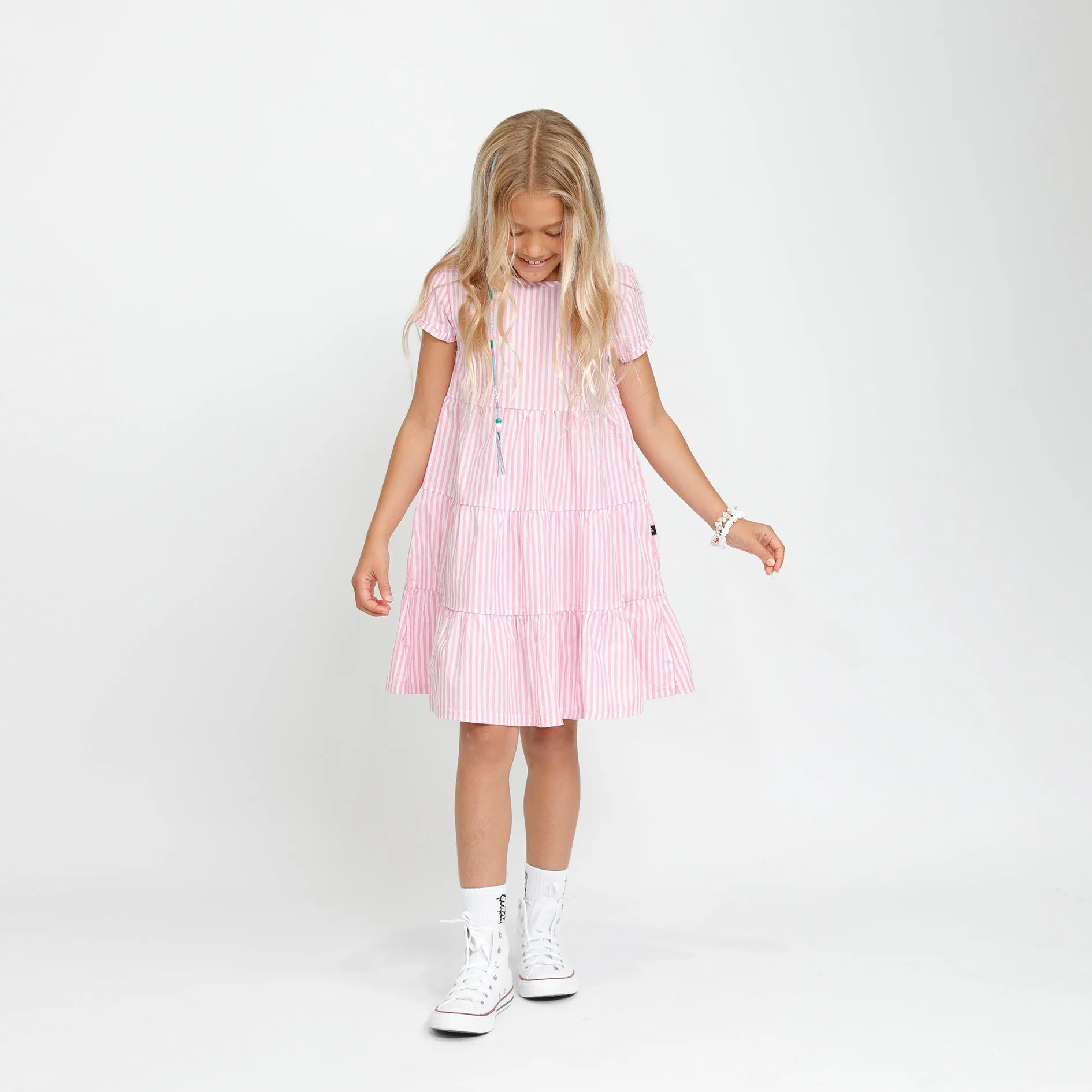 PIXIE SS DRESS - Pink Stripe