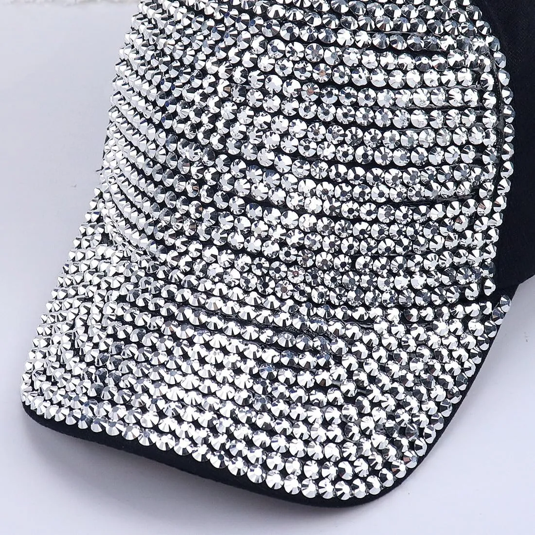 Studded Rhinestone Baseball Cap for Women Sparkle Bling Denim Sun Hat Casual Sports Hat