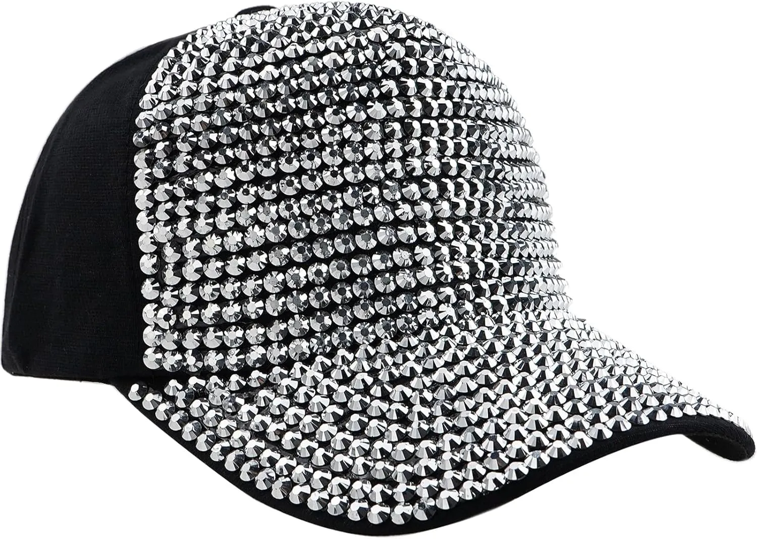 Studded Rhinestone Baseball Cap for Women Sparkle Bling Denim Sun Hat Casual Sports Hat