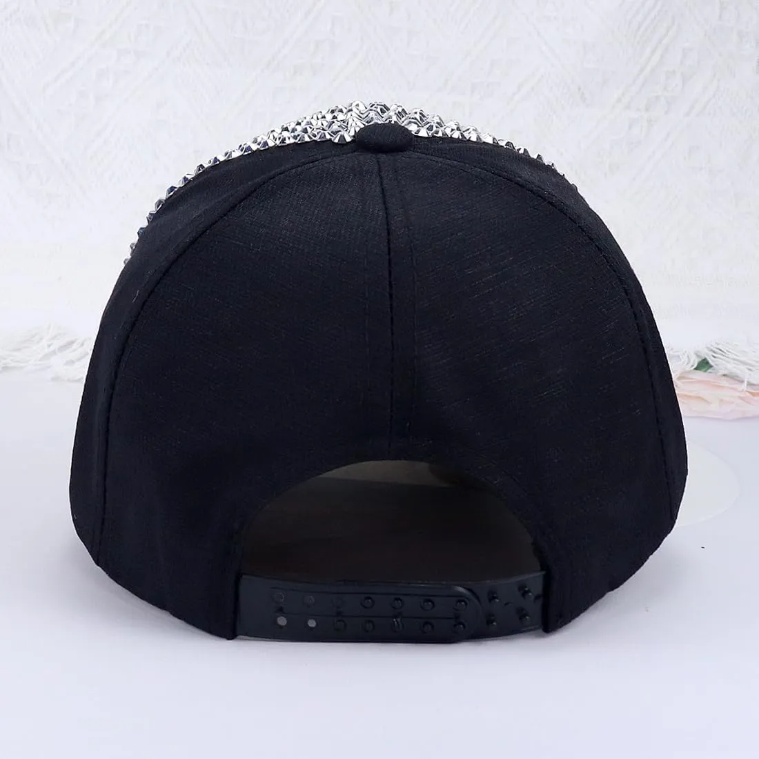 Studded Rhinestone Baseball Cap for Women Sparkle Bling Denim Sun Hat Casual Sports Hat
