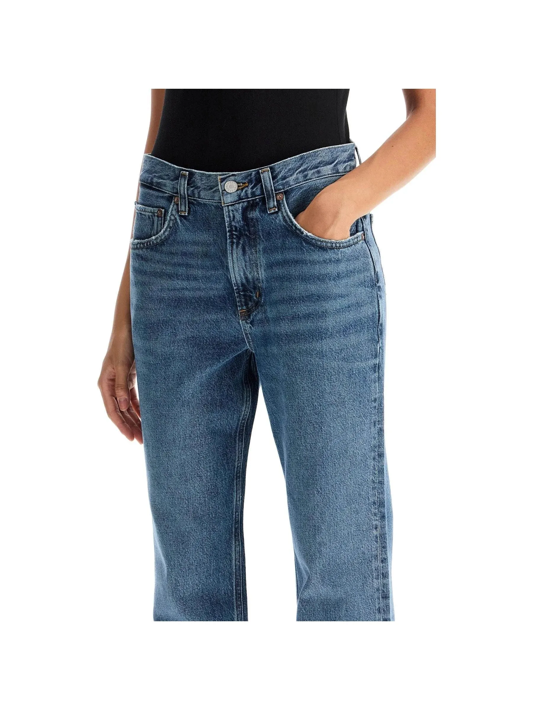 Vintage Effect Straight Jeans