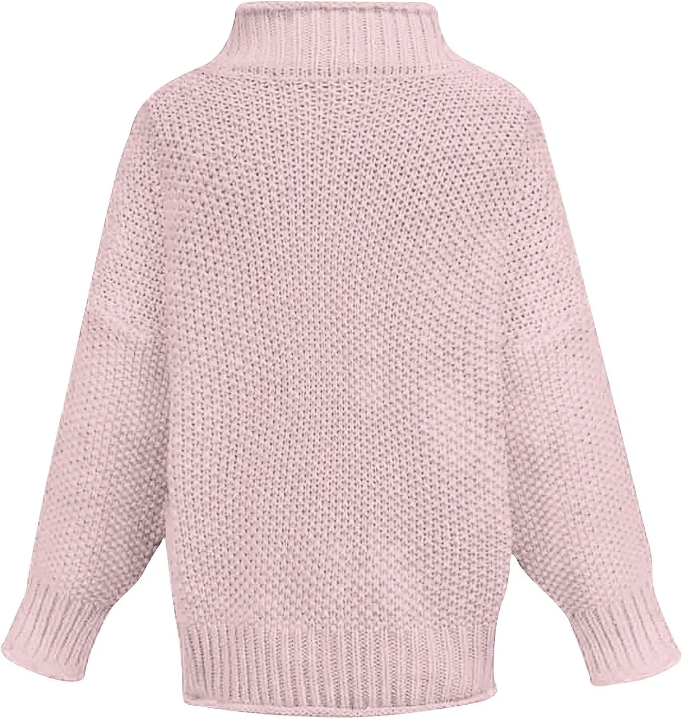 Women Mock Neck Long Batwing Sleeve Sweaters Trending 2023 Fall Winter Clothes Chunky Cable Knit Pullover