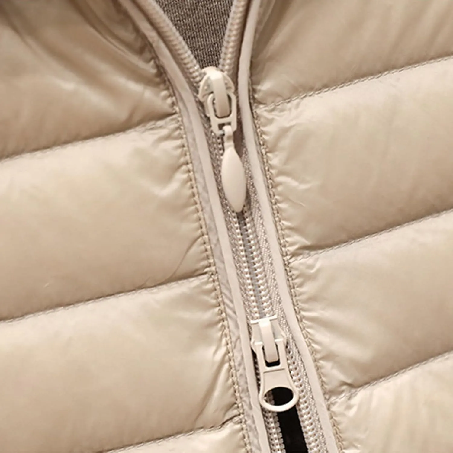 Womens Puffer Vest 2024 Lightweight Quilted Jacket Long Winter Sleeveless Slim Fit Hooded Zip Thicken Warm Down Coats