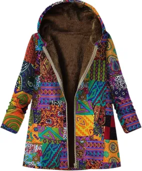 Women's Trench Short Jacket Coat Floral Print Jacket Chinese Style Patchwork Outwear